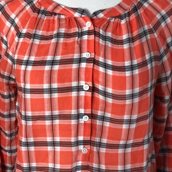 JOIE Selma Plaid Peasant Blouse - Picture 5 of 11